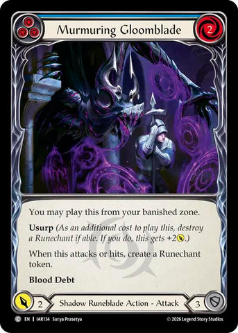 Murmuring Gloomblade (Blue) [IAR134] (Usurp the Shadow Throne)  Rainbow Foil