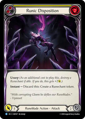 Runic Disposition (Yellow) [IAR147] (Usurp the Shadow Throne)  Rainbow Foil