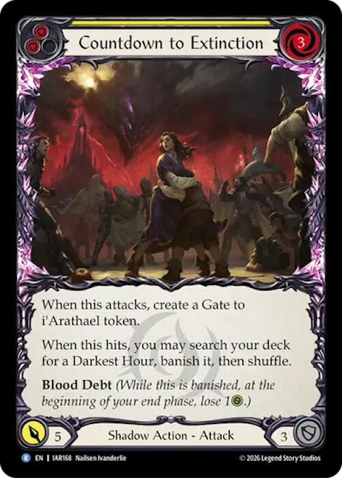 Countdown to Extinction (Yellow) [IAR168] (Usurp the Shadow Throne)  Rainbow Foil