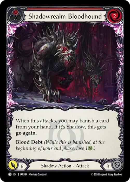 Shadowrealm Bloodhound (Red) [IAR194] (Usurp the Shadow Throne)  Rainbow Foil