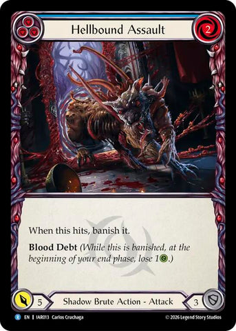 Hellbound Assault (Blue) [IAR013] (Usurp the Shadow Throne)  Rainbow Foil