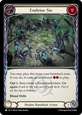 Enshrine Sin (Yellow) [IAR139] (Usurp the Shadow Throne)  Rainbow Foil