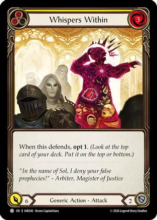 Whispers Within (Yellow) (IAR240) - Usurp the Shadow Throne