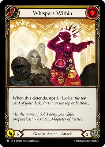 Whispers Within (Yellow) [IAR240] (Usurp the Shadow Throne)  Rainbow Foil