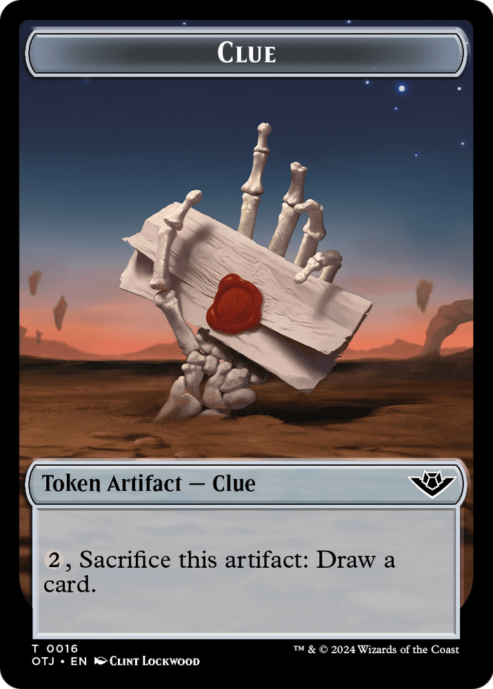 Clue (TOTJ-016) [Outlaws of Thunder Junction Tokens]