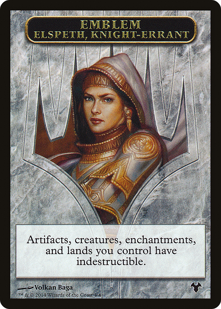 Emblem - Elspeth, Knight-Errant // Soldier Double-Sided Token (MD1-4 // 1) [Modern Event Deck 2014 Tokens]