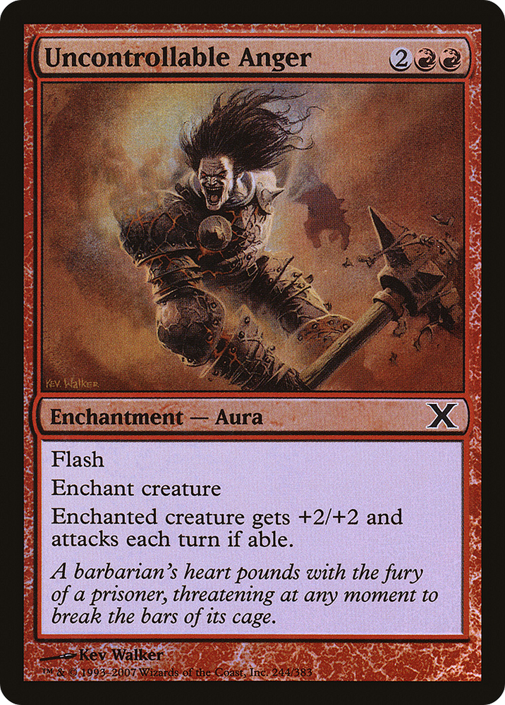 Uncontrollable Anger (10E-244★) [Tenth Edition] Foil