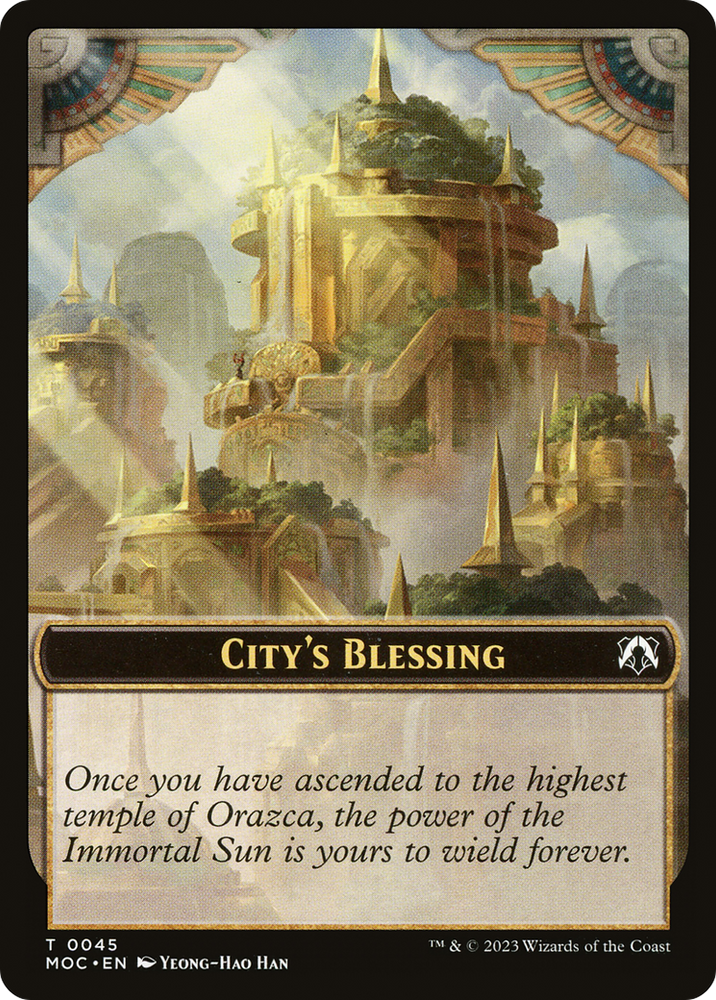 City's Blessing (TMOC-045) [March of the Machine Commander Tokens]