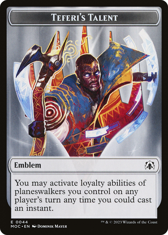 Teferi's Talent Emblem (TMOC-044) [March of the Machine Commander Tokens]