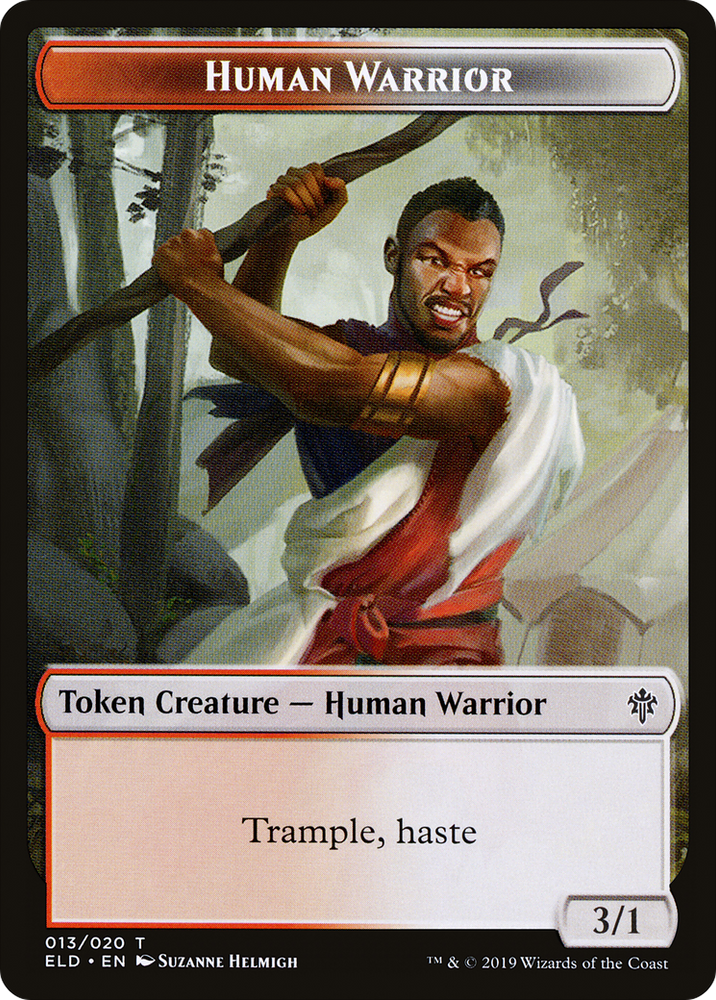 Human Warrior (TELD-013) [Throne of Eldraine Tokens] Foil