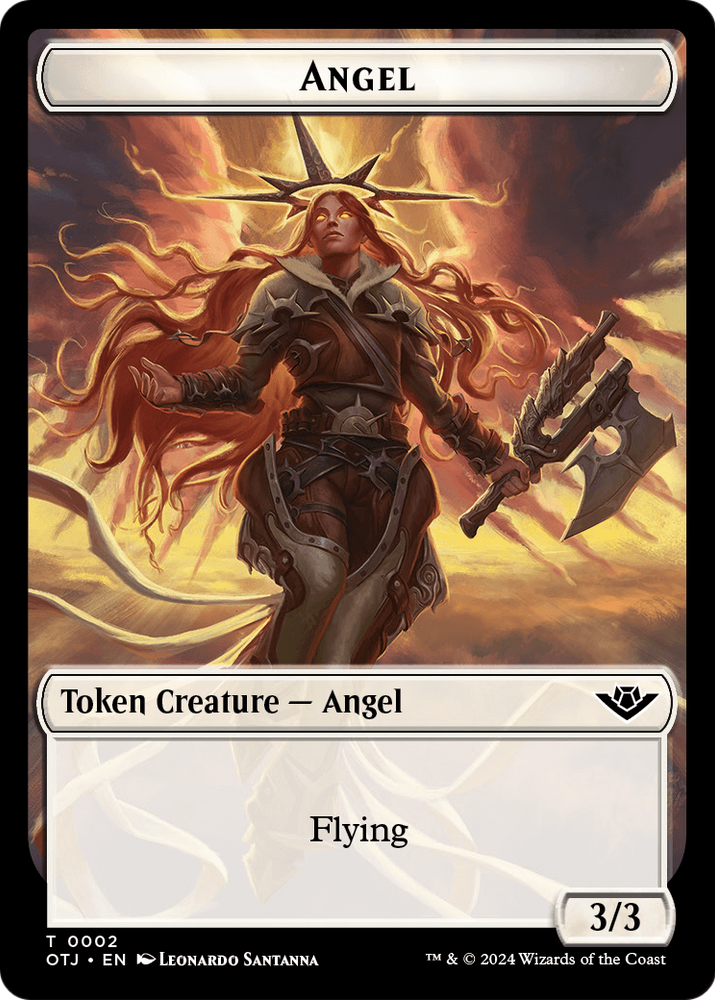Angel (TOTJ-002) [Outlaws of Thunder Junction Tokens] Foil