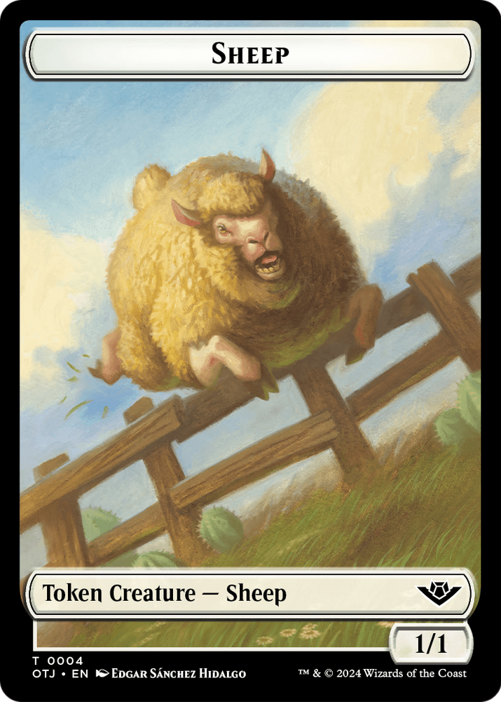 Sheep (TOTJ-004) [Outlaws of Thunder Junction Tokens]