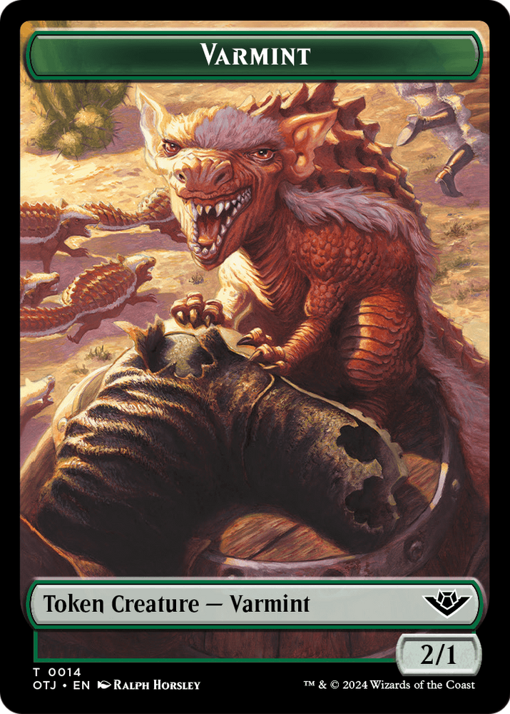 Varmint (TOTJ-014) [Outlaws of Thunder Junction Tokens] Foil